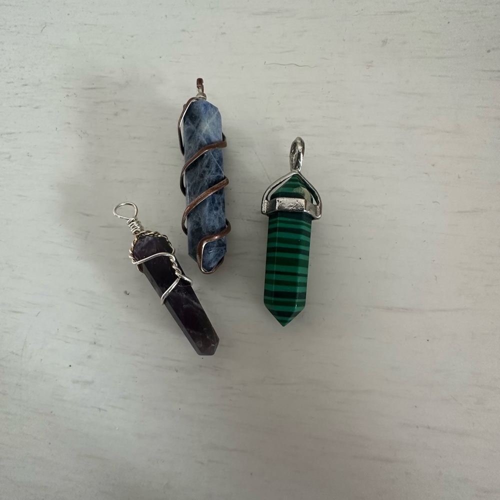 3 crystal pendants